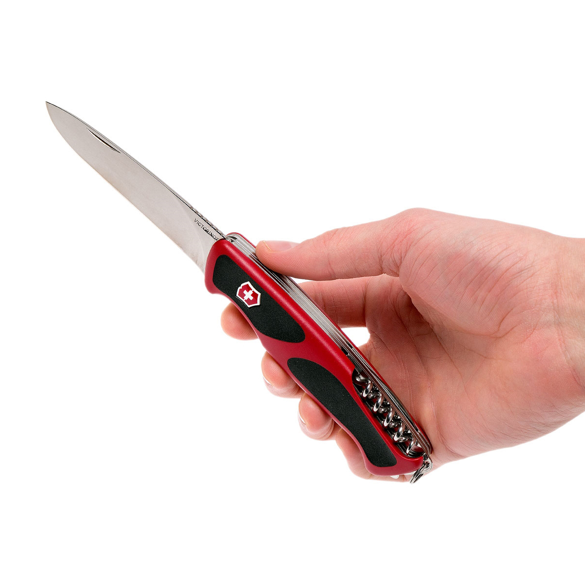 Нож перочинный Victorinox RangerGrip 55 0.9563.C 130мм 12 функций красно-чёрный (блистер) - фото 7