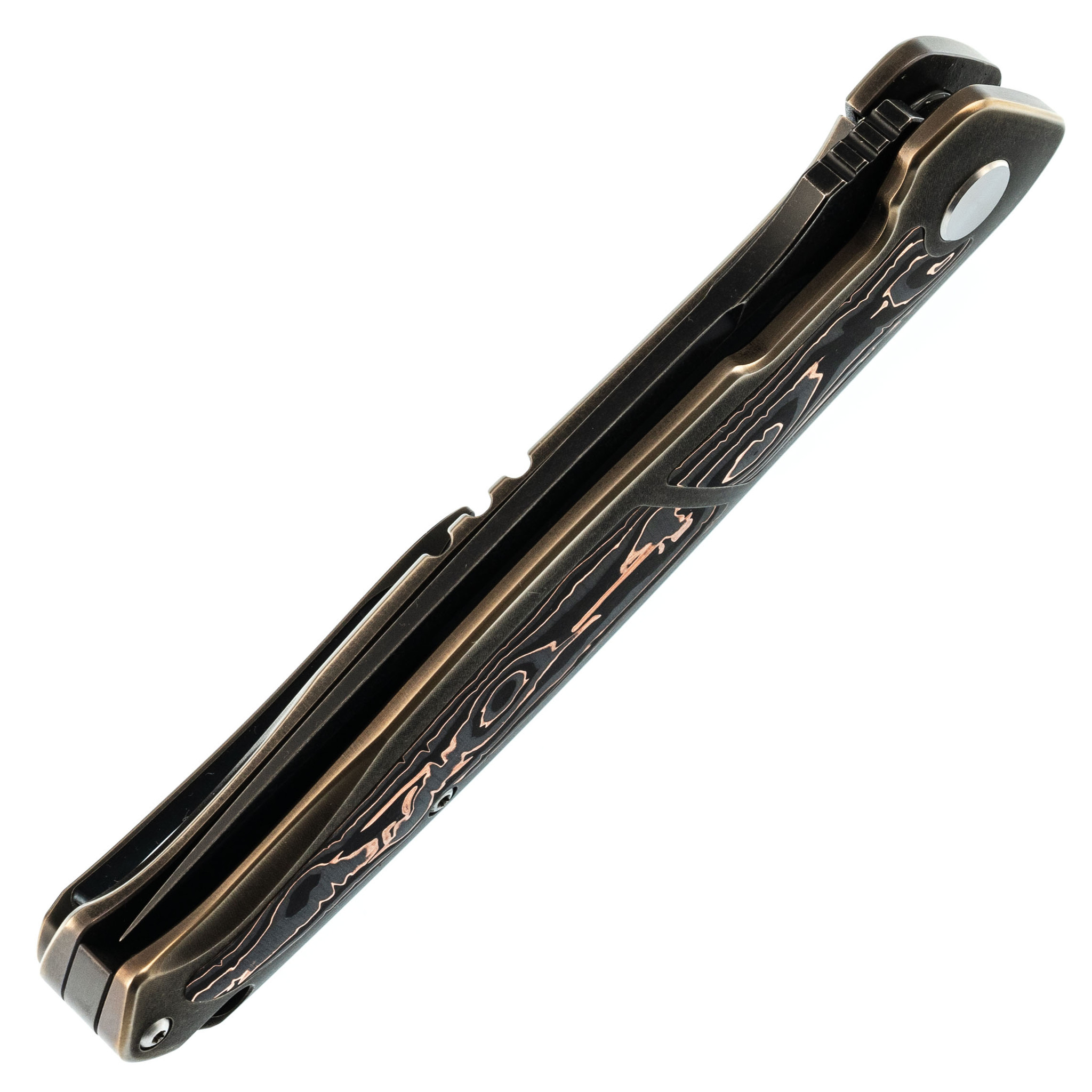 фото Складной нож honor caesar elite black, bronze, рукоять титан и карбон, сталь s35vn