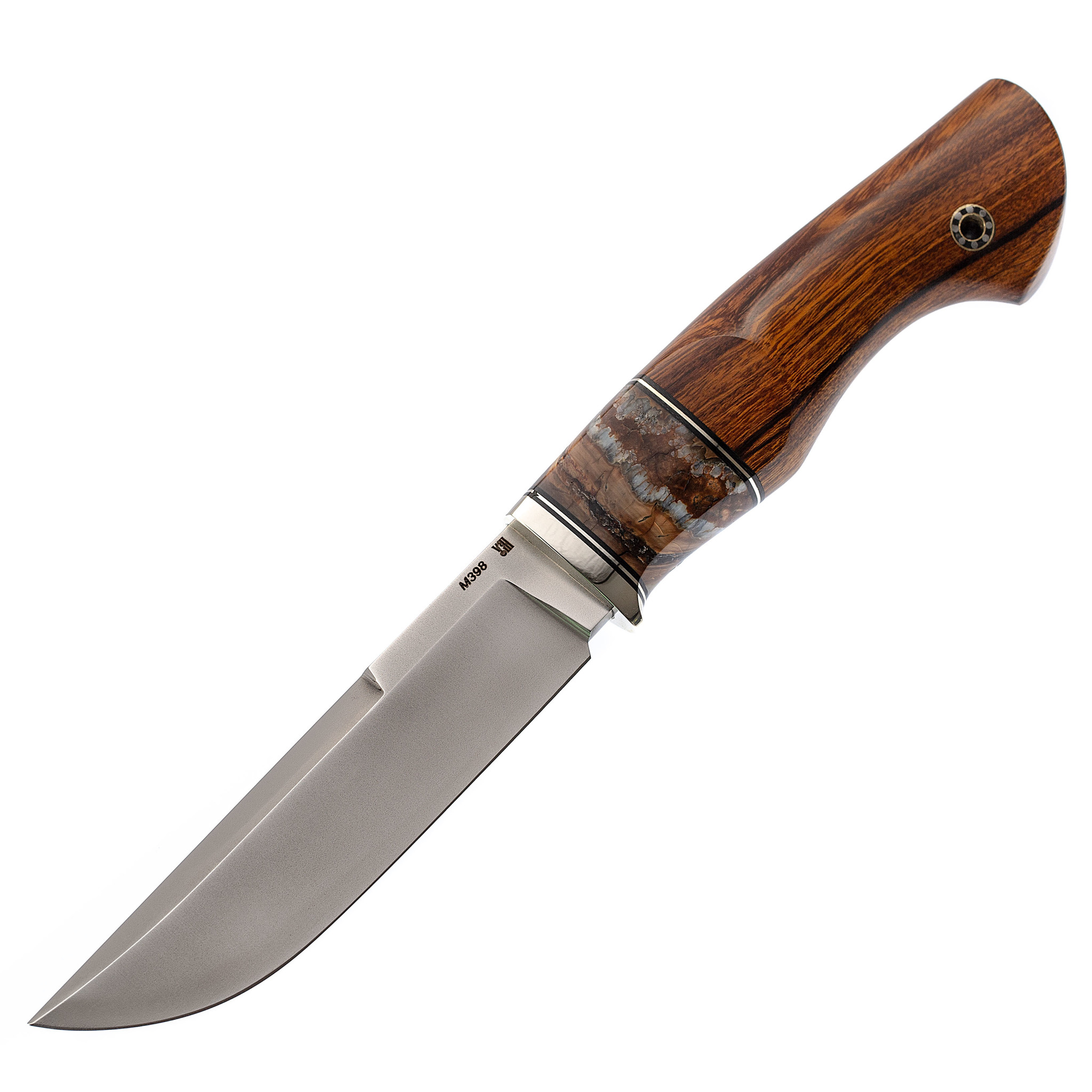 Нож Фрегат, сталь M398, рукоять айронвуд, вставка зуб мамонта деревянный нож охотничий