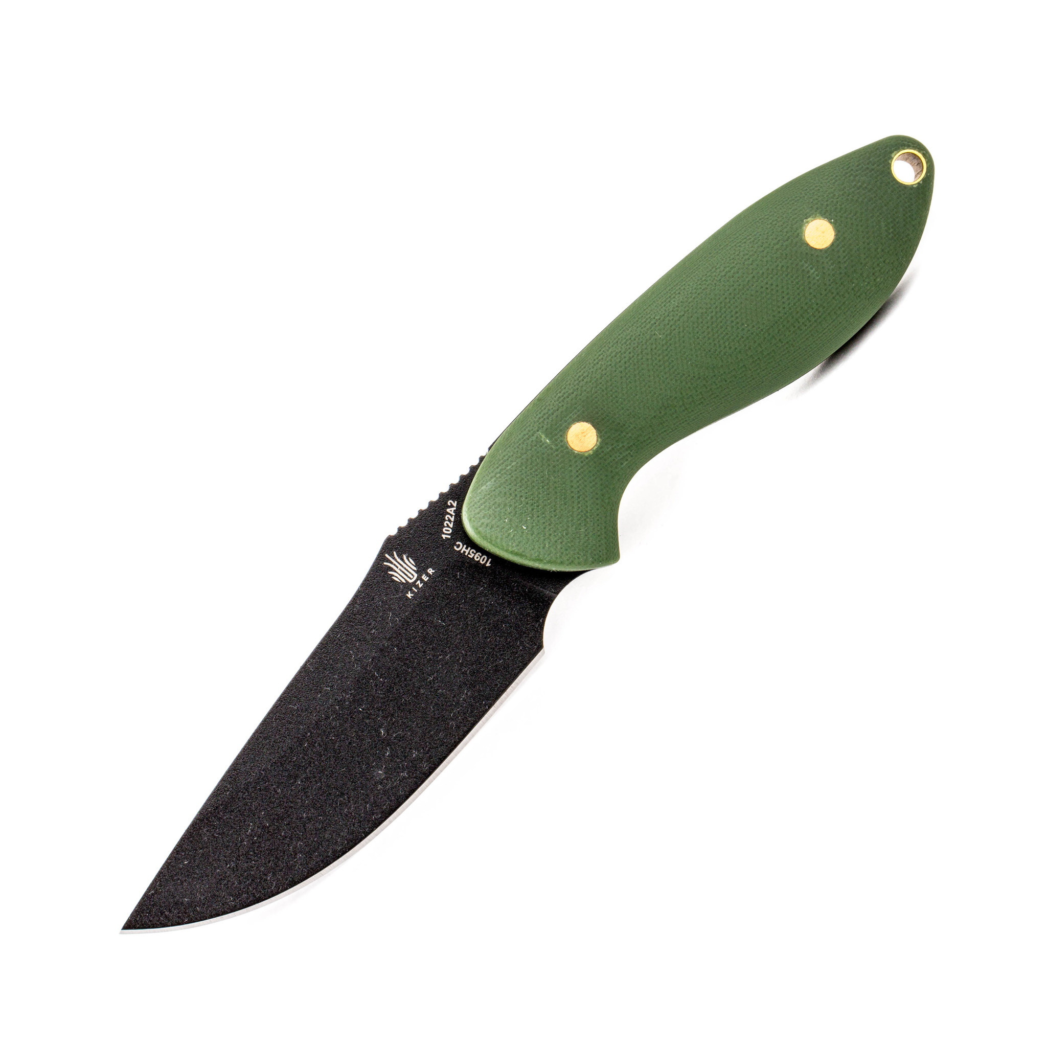 Нож Kizer Sequoia Green, сталь 1095 Carbon Steel, рукоять G10 - фото 1