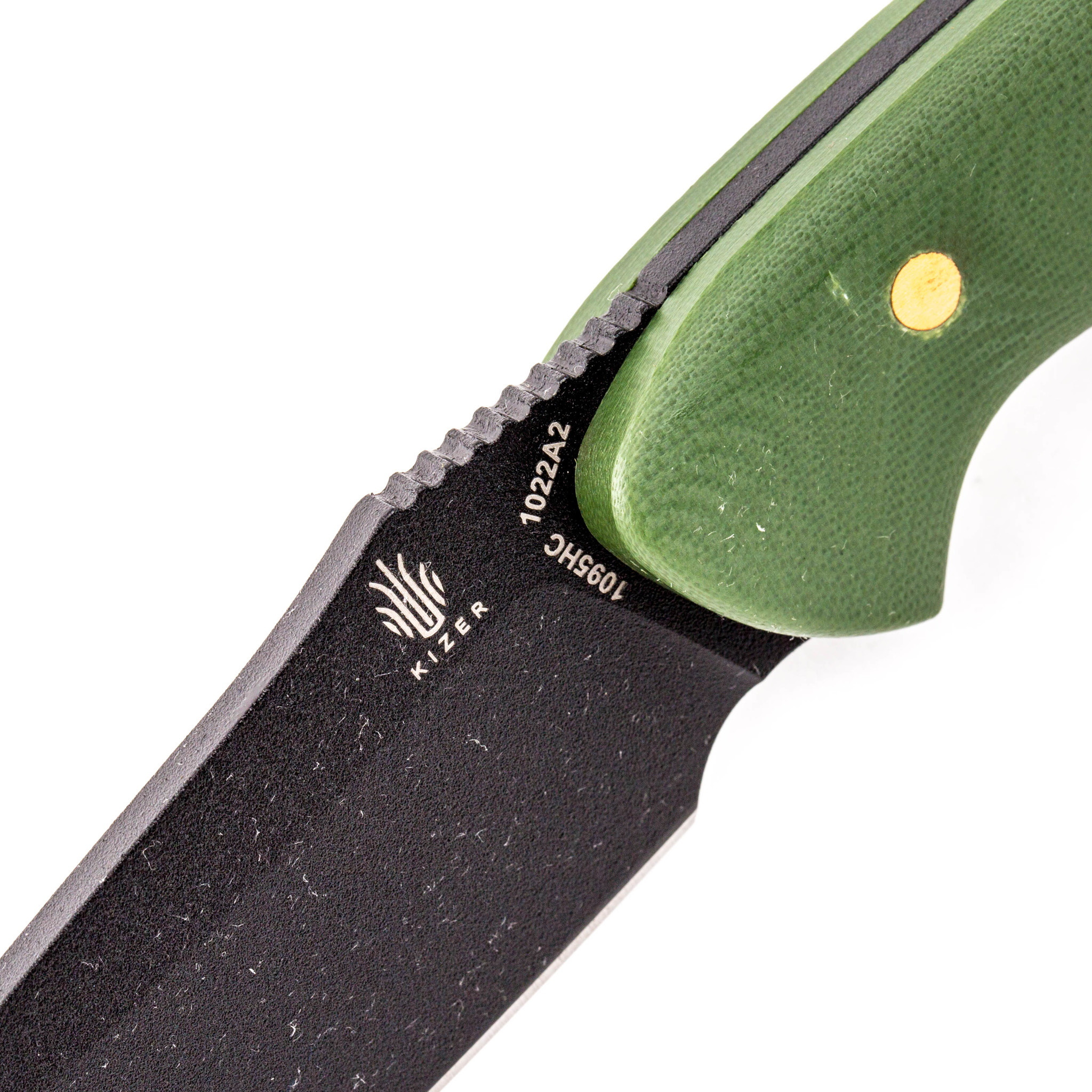 Нож Kizer Sequoia Green, сталь 1095 Carbon Steel, рукоять G10 - фото 4