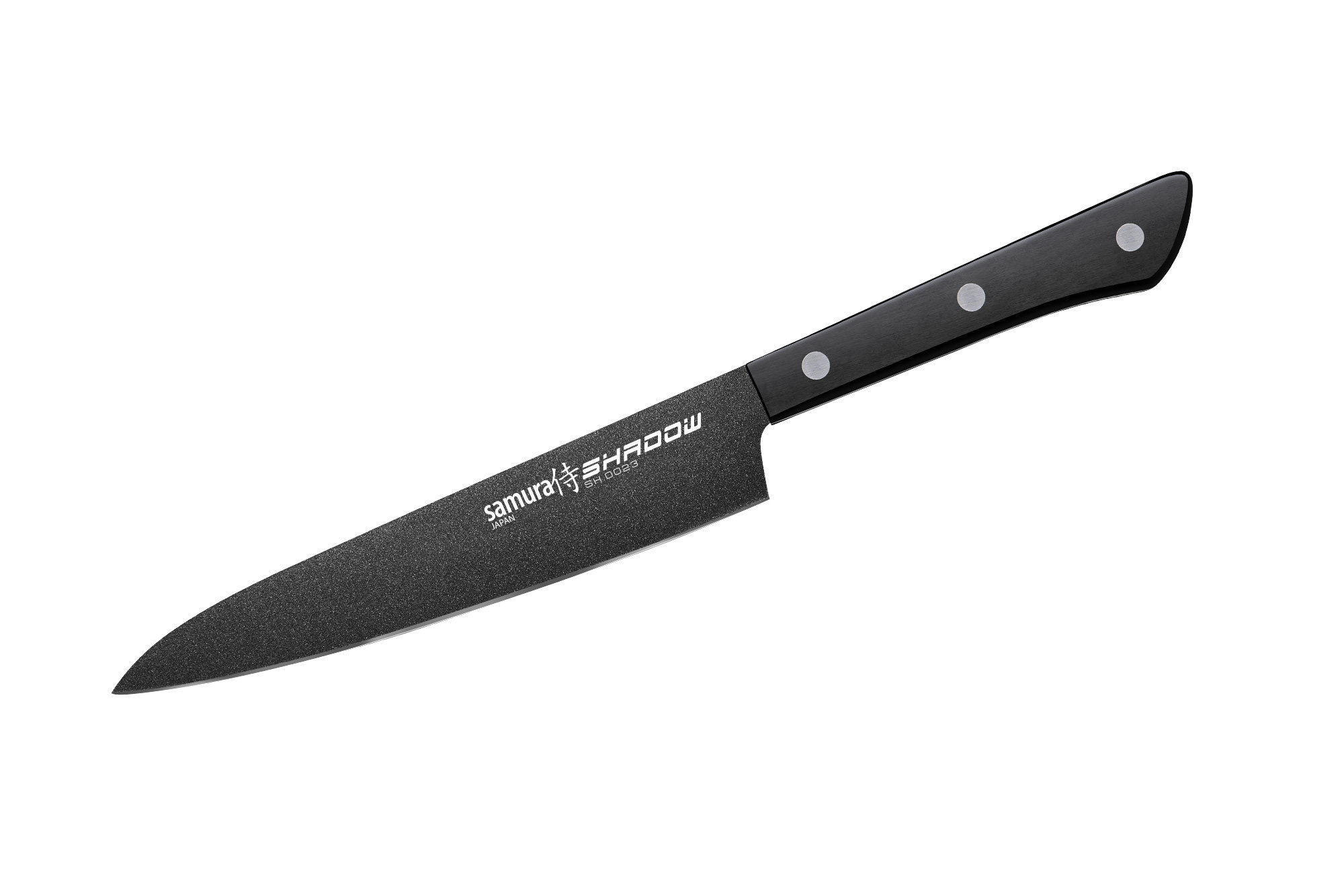 фото Нож кухонный "samura shadow" универсальный с покрытием black fuso 150мм,aus-8,abs пластик
