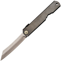 Фото Нож складной Higonokami Nagao Kanekoma, 80мм, сталь SK-5 3 слоя, рукоять нержавеющая сталь черная