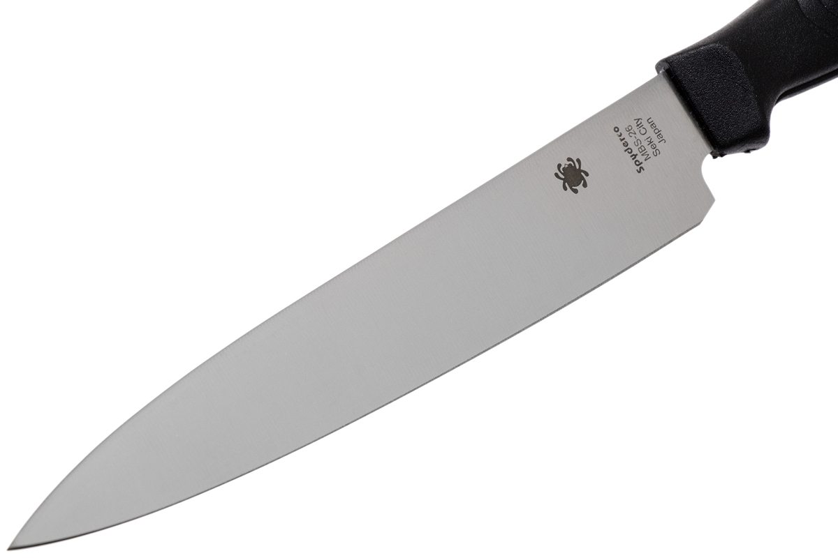 фото Нож кухонный универсальный spyderco utility knife k04pbk, сталь mbs-26 plain 16.5 см, рукоять полипропилен, чёрный