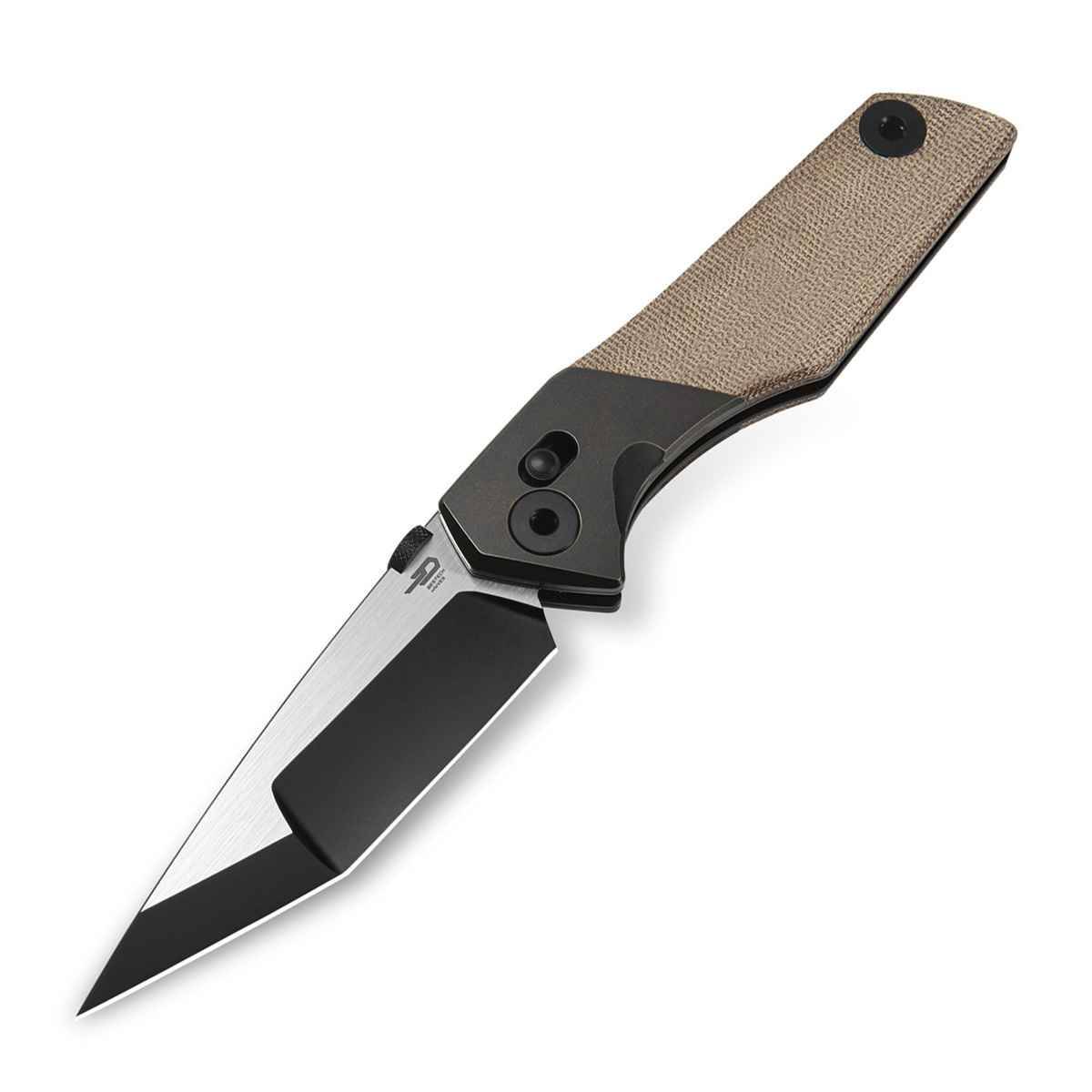 Складной нож Bestech Knives Cetus, сталь M390, рукоять микарта, бежевый - фото 1