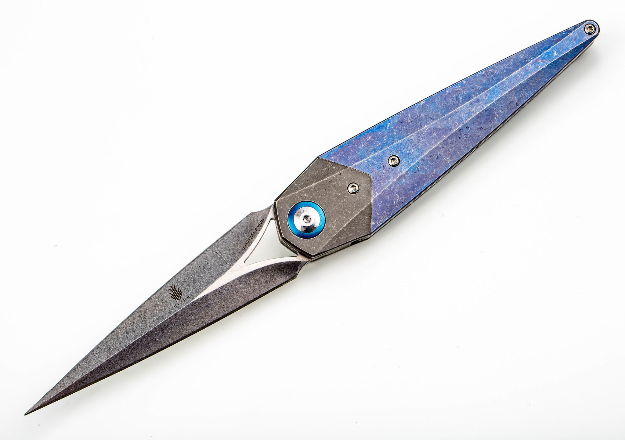 Складной нож Kizer Soze, сталь CPM-S35VN , рукоять титан, синий от Ножиков
