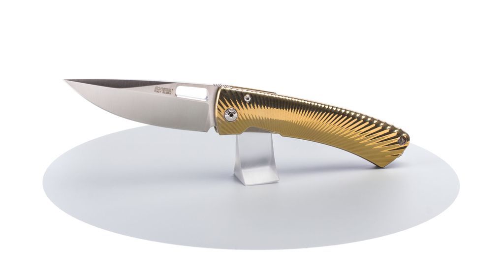 фото Нож складной lionsteel ts1 bs, сталь m390, рукоять титан, бронзовый lion steel