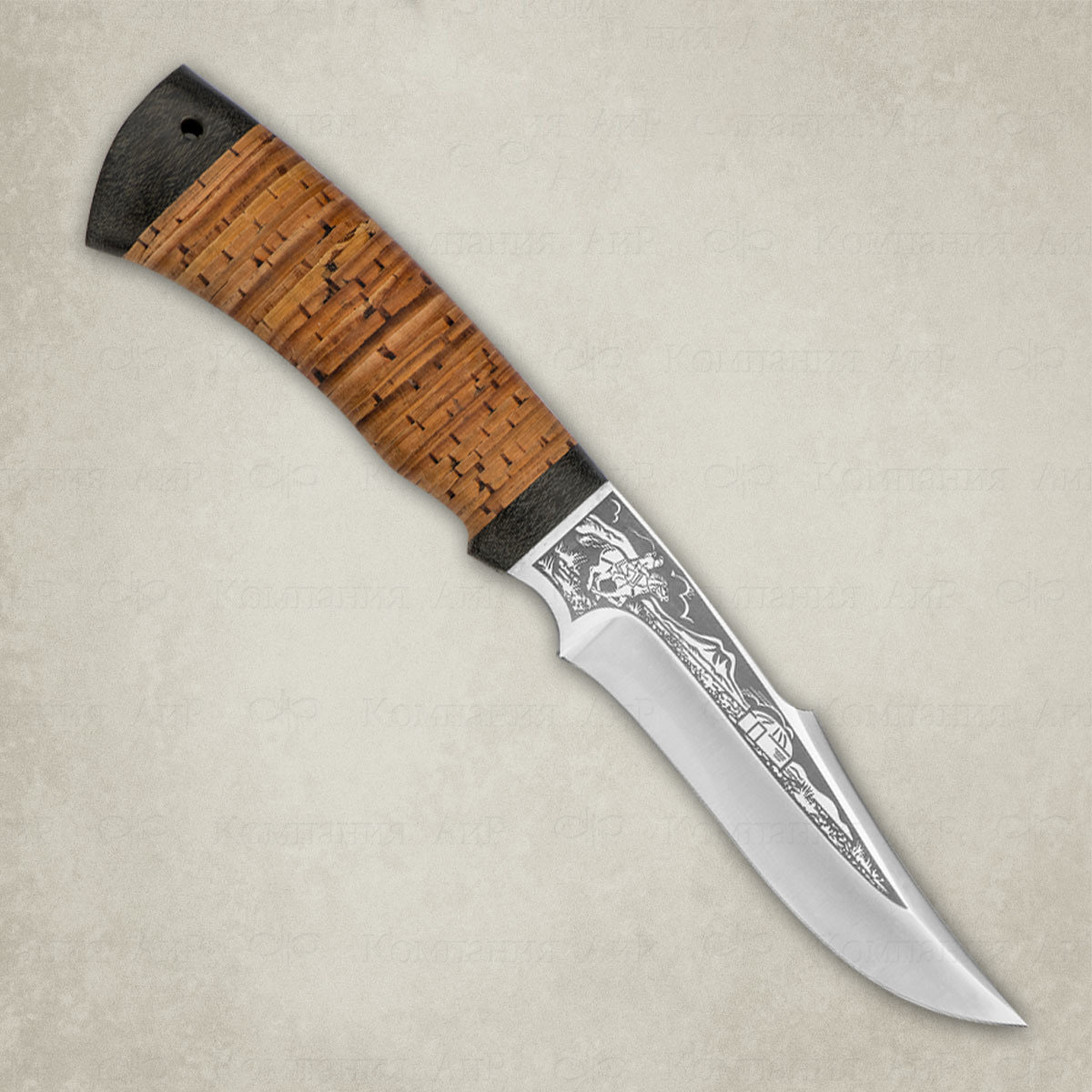 Нож АиР Хазар, сталь К-340, рукоять береста - фото 1