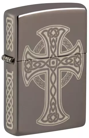 Зажигалка ZIPPO Celtic Cross Design с покрытием Black Ice®, латунь/сталь, черная