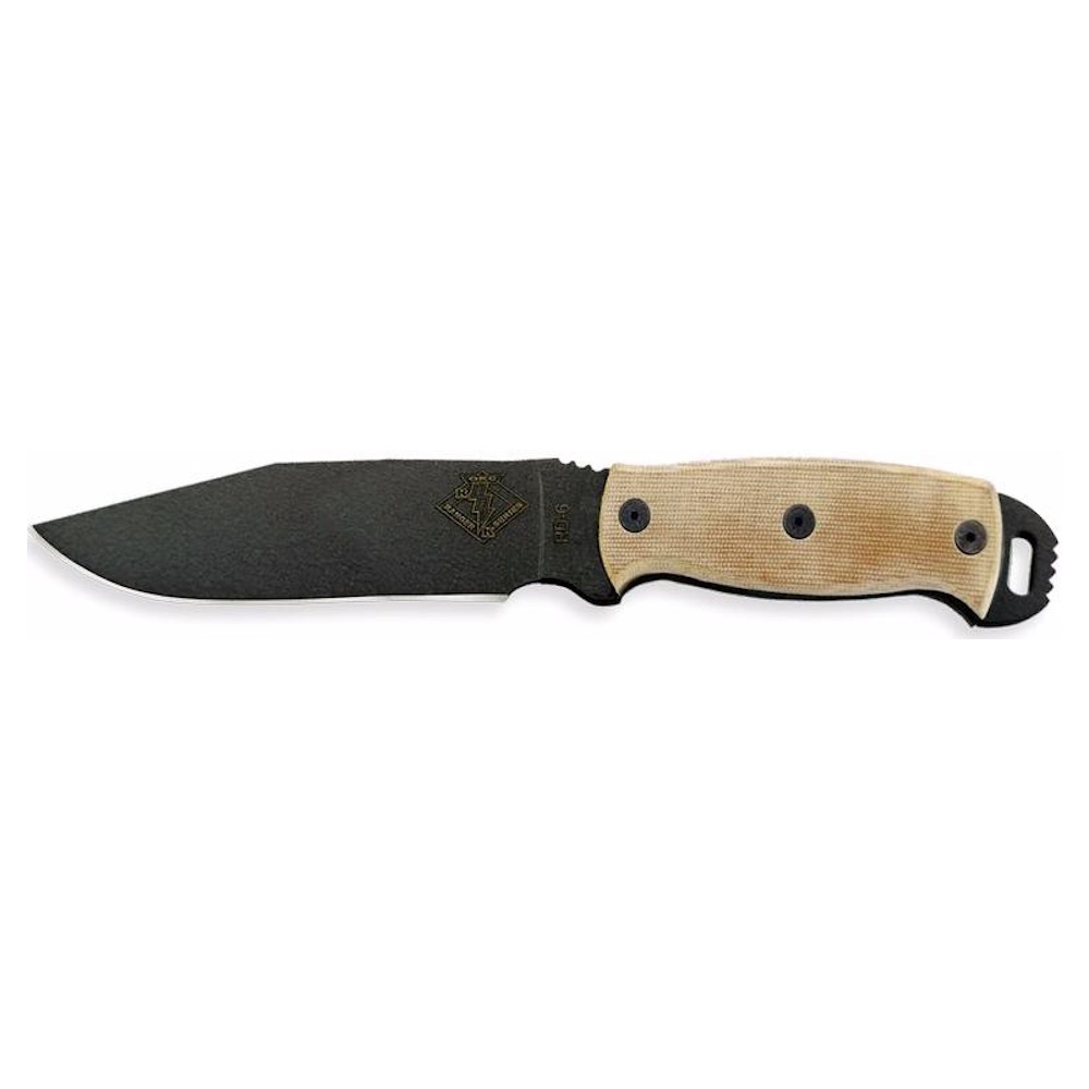 Нож с фиксированным клинком Ontario RD6, сталь 5160, рукоять микарта, tan/black
