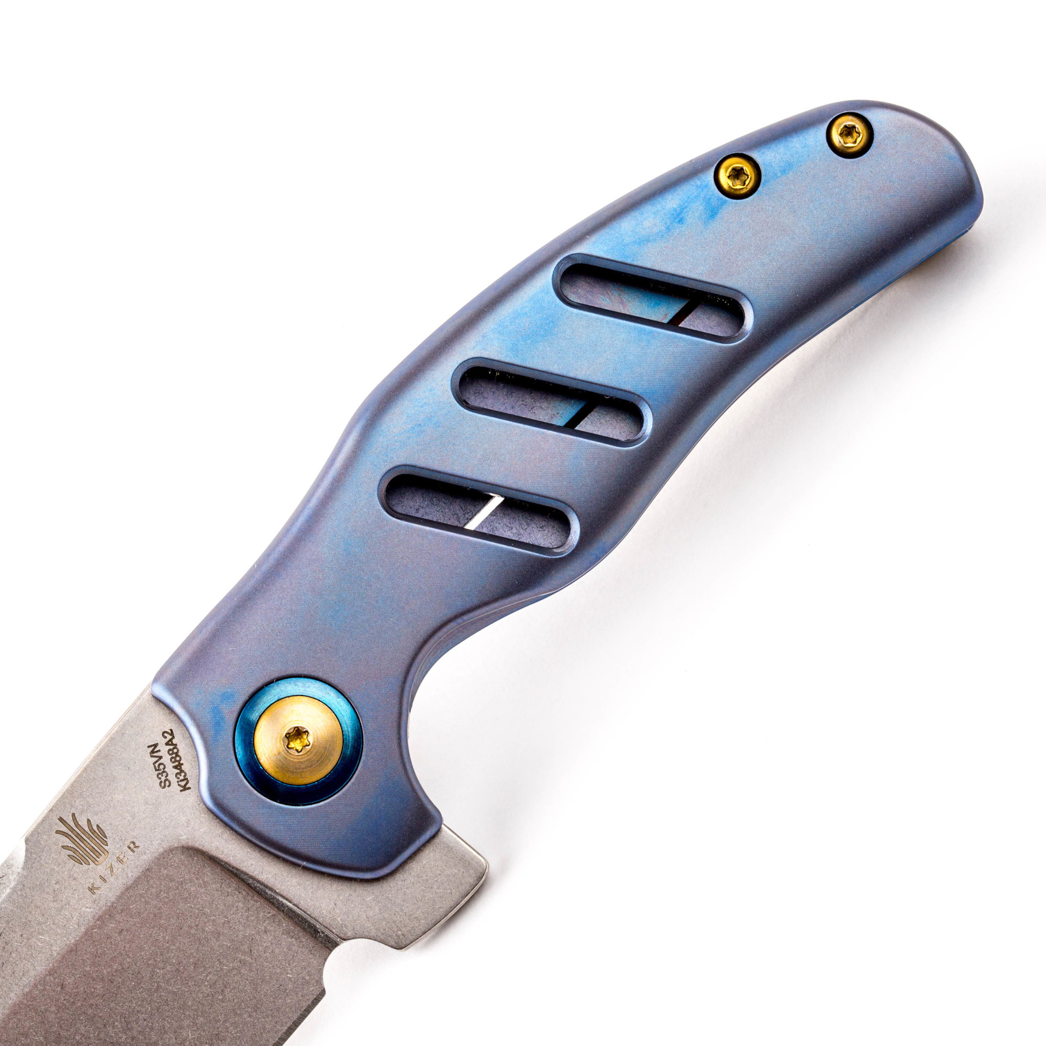 Складной нож Kizer C01C Mini, сталь CPM-S35VN, синий титан от Ножиков