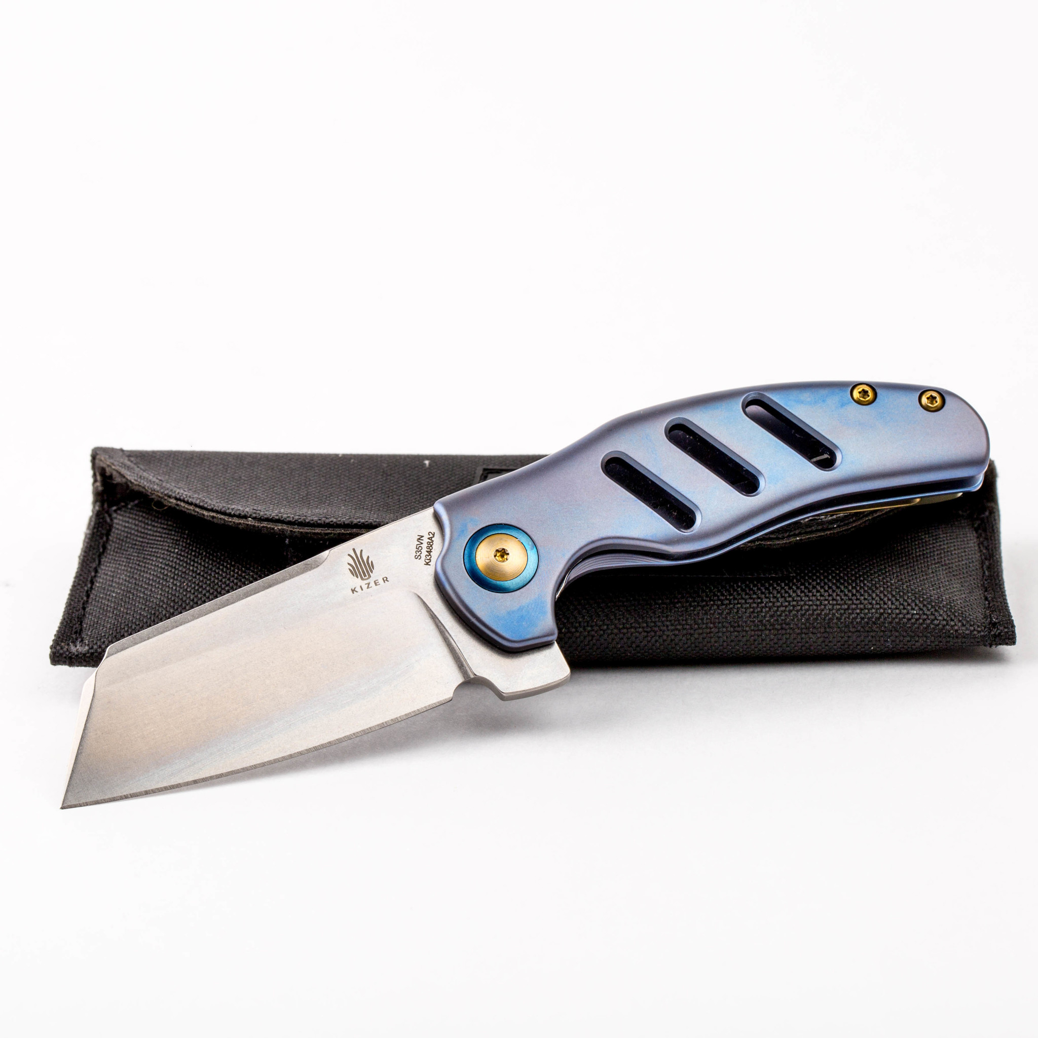 Складной нож Kizer C01C Mini, сталь CPM-S35VN, синий титан от Ножиков