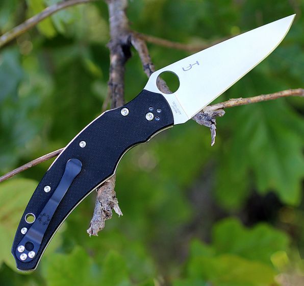 Нож складной Opus - Spyderco 218GP, сталь Crucible CPM® S30V™ Satin Plain, рукоять стеклотекстолит G10, чёрный - фото 3