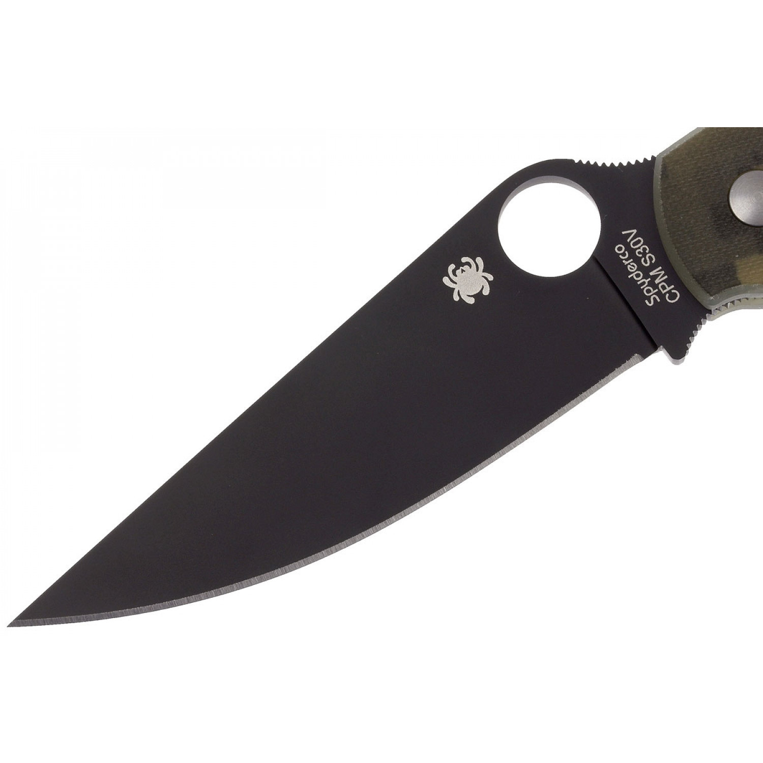 фото Нож складной military model - spyderco c36gpcmobk, сталь crucible cpm® s30v™ black dlc coated plain, рукоять стеклотекстолит g10, цифровой камуфляж (digi camo)