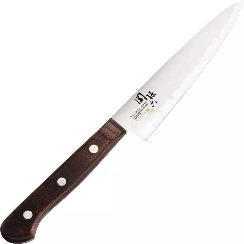 фото Кухонный нож универсальный seki magoroku momoyama 120 мм, нержавеющая сталь kai