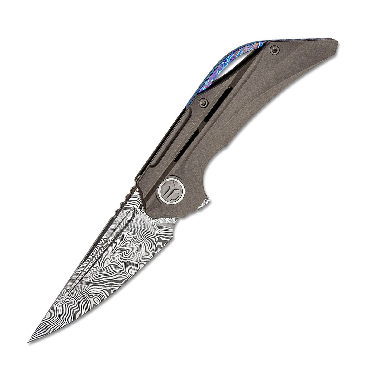 Складной нож Bestech Vigil, сталь Damasteel, рукоять титан нож tactix 261125 складной с двумя типами лезвий металлический