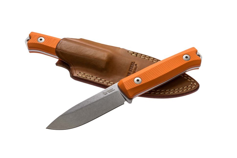 Нож LionSteel Bushcraft-R, сталь Sleipner, рукоять микарта, оранжевый нож с фиксированным лезвием morakniv bushcraft forest сталь sandvik 12c27 ручка резина пластик