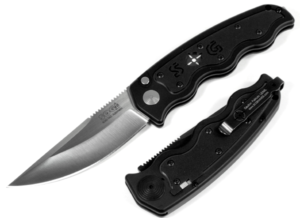 Складной автоматический нож SOG-TAC ST01, сталь Aus 8, рукоять алюминий - фото 6