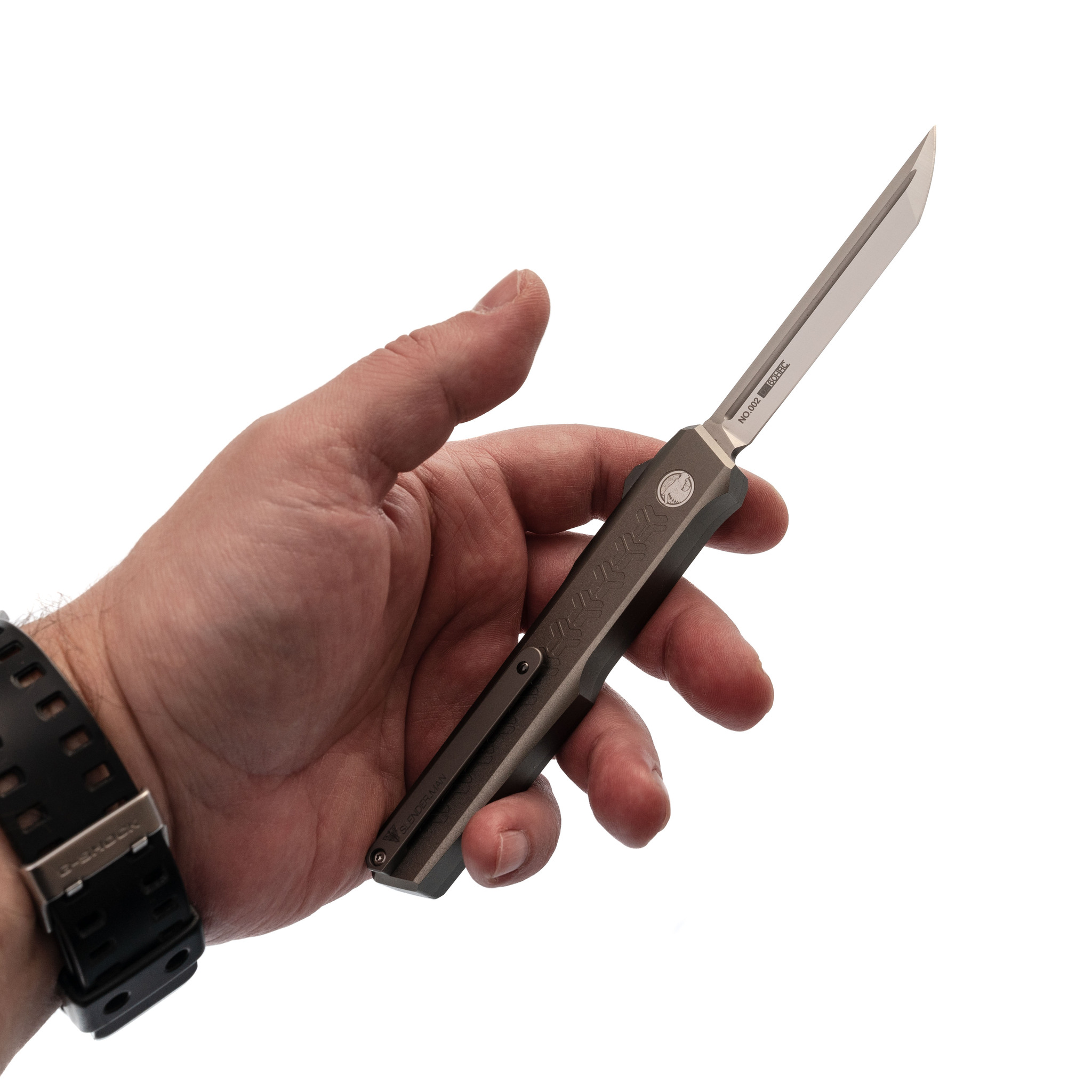 Автоматический выкидной нож Nimo Grey, сталь D2 - фото 5