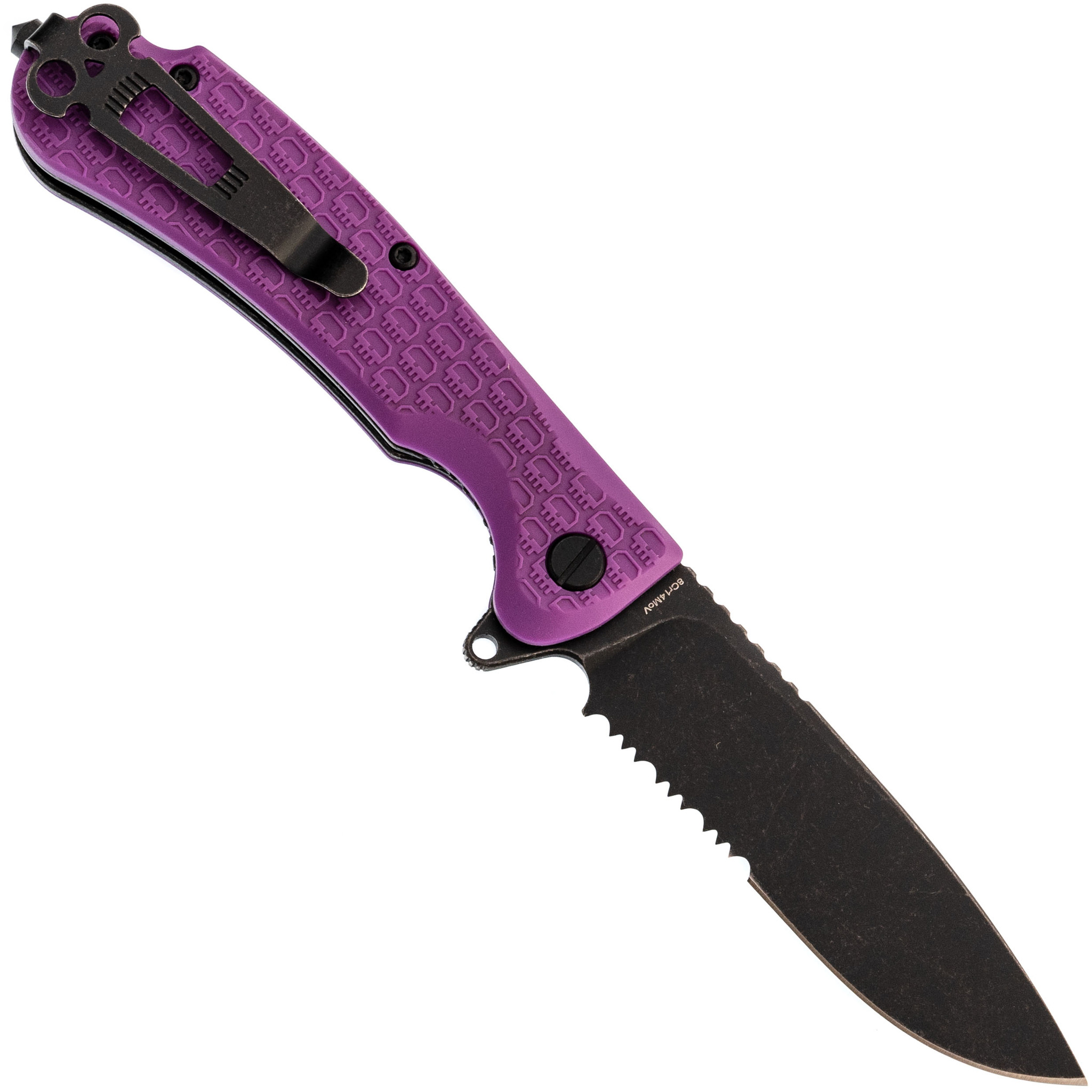 фото Складной нож daggerr wocket purple bw serrated, сталь 8cr14mov, рукоять frn