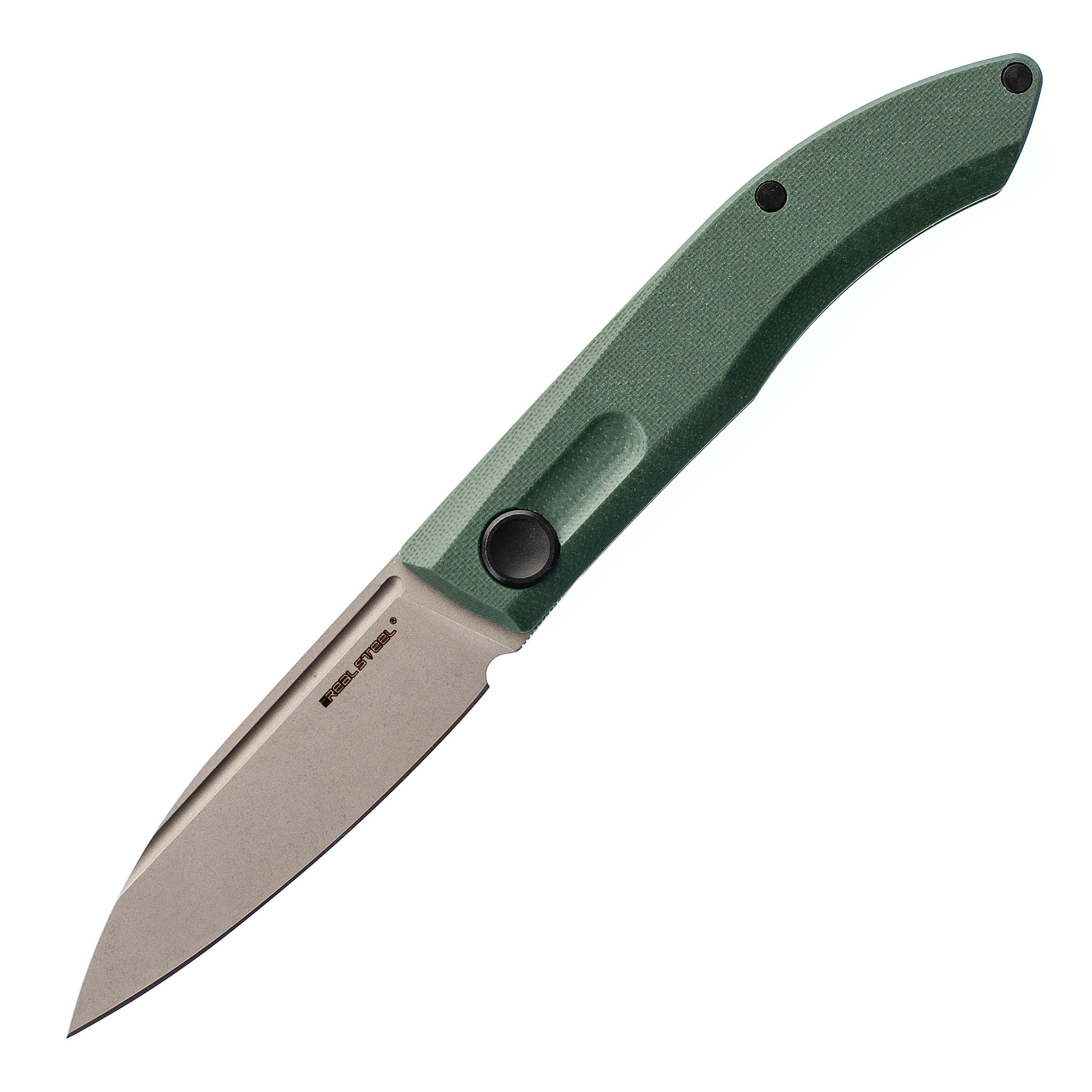 фото Складной нож stella green realsteel, сталь vg-10, рукоять g10