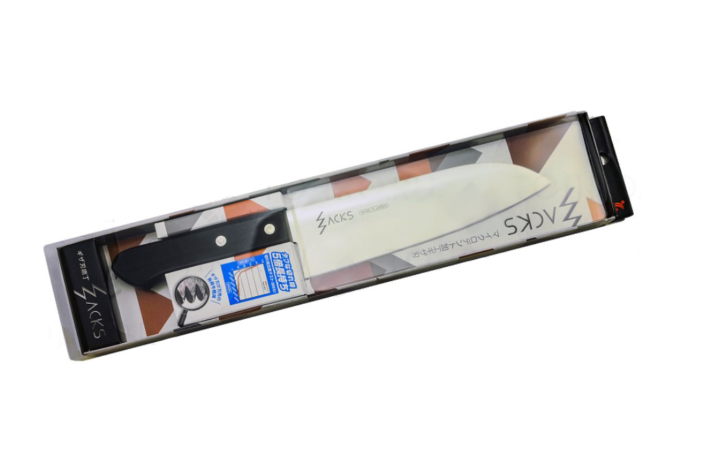 Нож Сантоку ZACKS, Fuji cutlery, сталь  Сталь Mo-V, чёрный - фото 2
