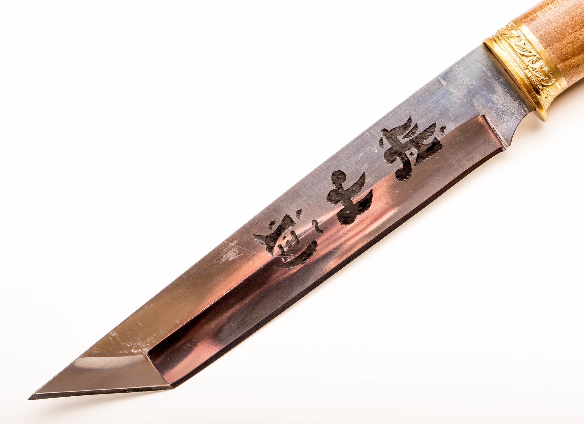 Нож Самурай, Кизляр СТО, сталь 65х13, орех, латунь - фото 3