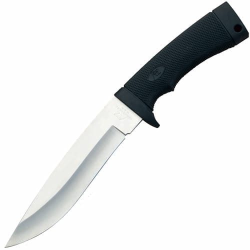 Туристический охотничий нож с фиксированным клинком Katz Black Kat, 277 мм, клинок сатин, сталь XT-70, рукоять kraton