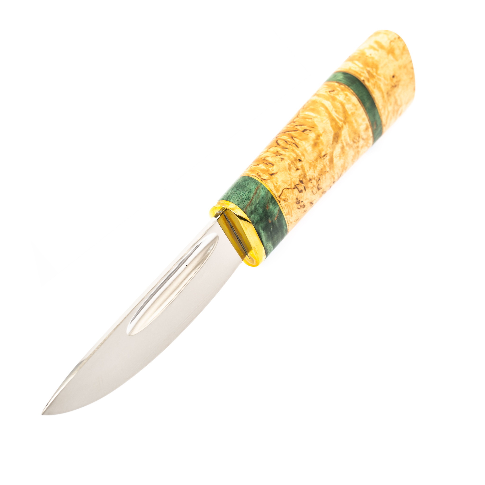 Нож Якутский малый для левшей, сталь Х12МФ, карельская береза - фото 1