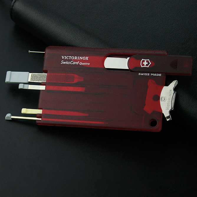 Швейцарская карта Victorinox SwissCard Quattro, сталь X50CrMoV15, рукоять ABS-Пластик, красный от Ножиков