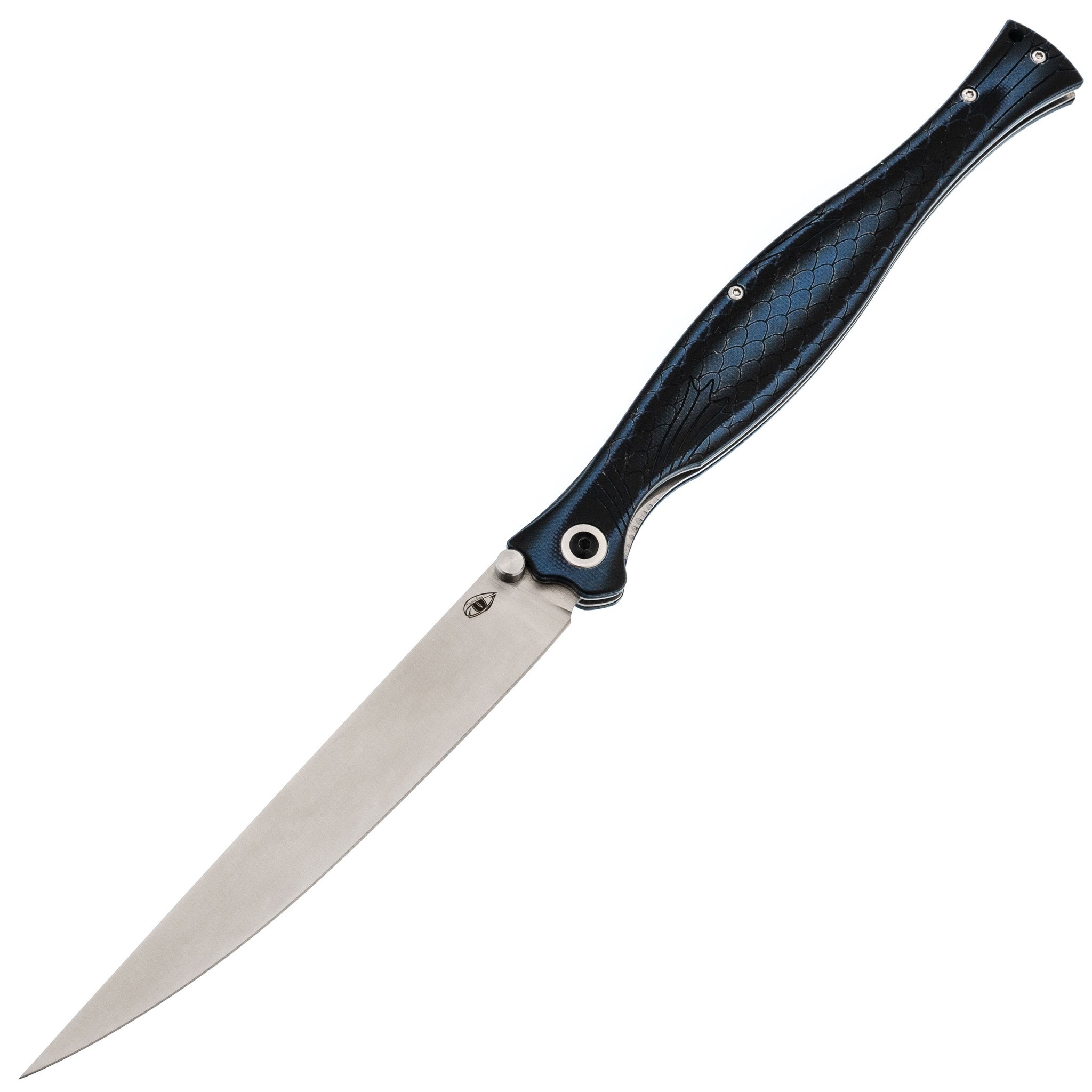 Складной нож филейный Лаврак, сталь AUS-8, синий