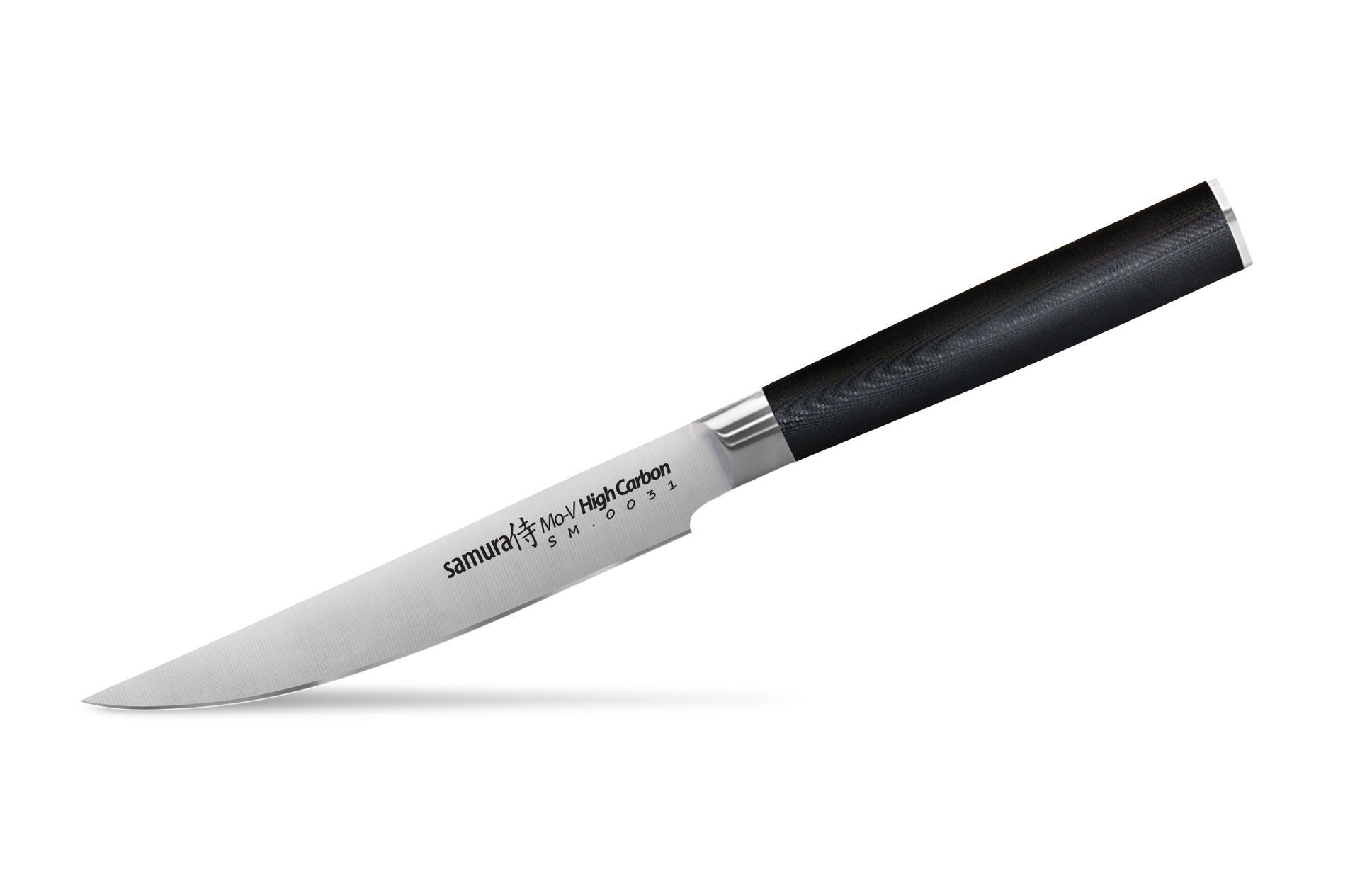 Нож кухонный "Samura Mo-V" для стейка - SM-0031, сталь AUS-8, рукоять G10, 120 мм от Ножиков