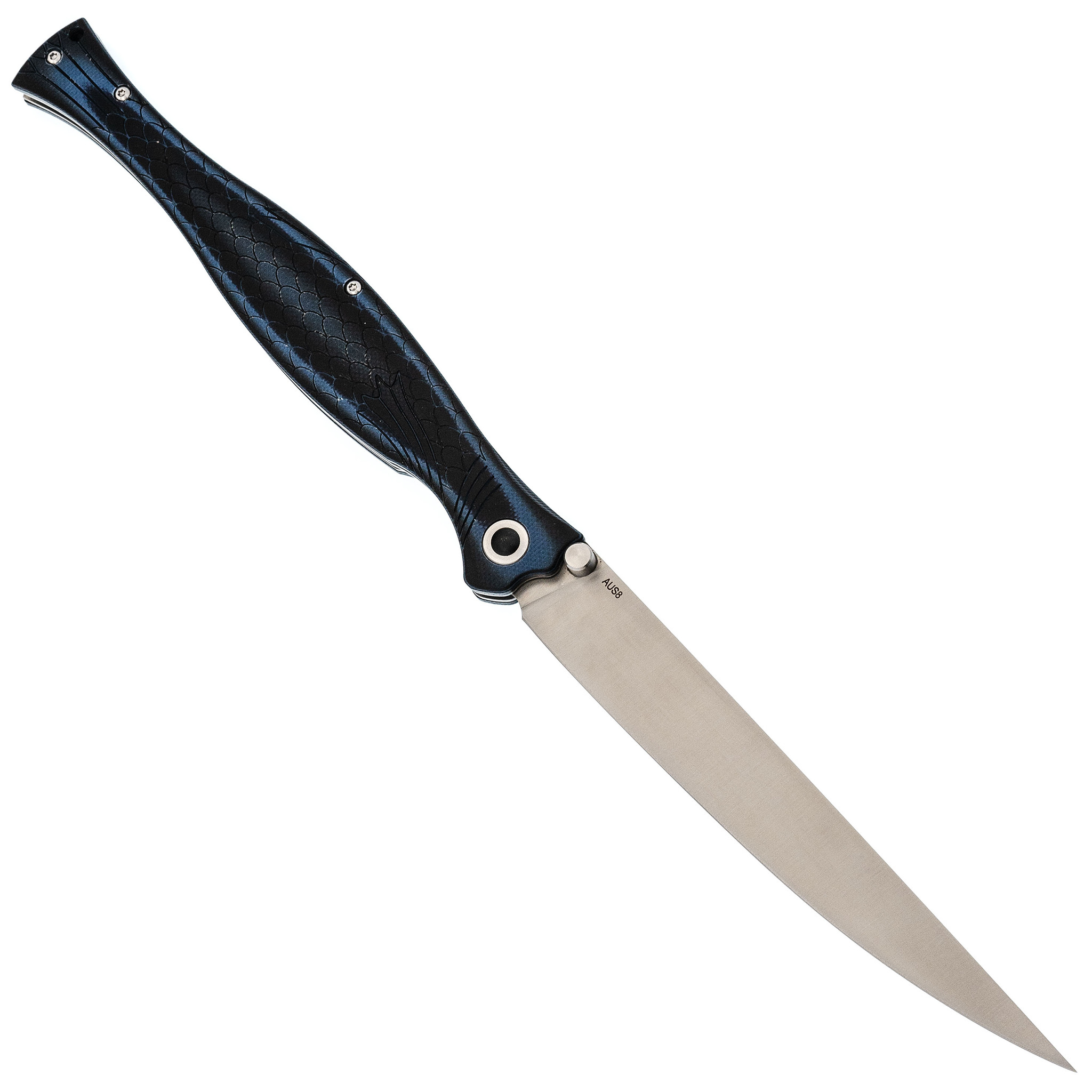 Складной нож филейный Лаврак, сталь AUS-8, синий - фото 3