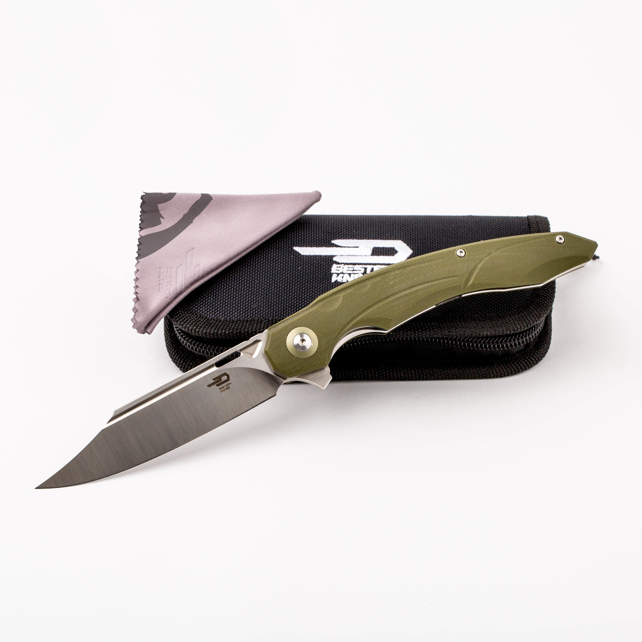 Складной нож Bestech Knives FANGA, D2, Зеленый - фото 8
