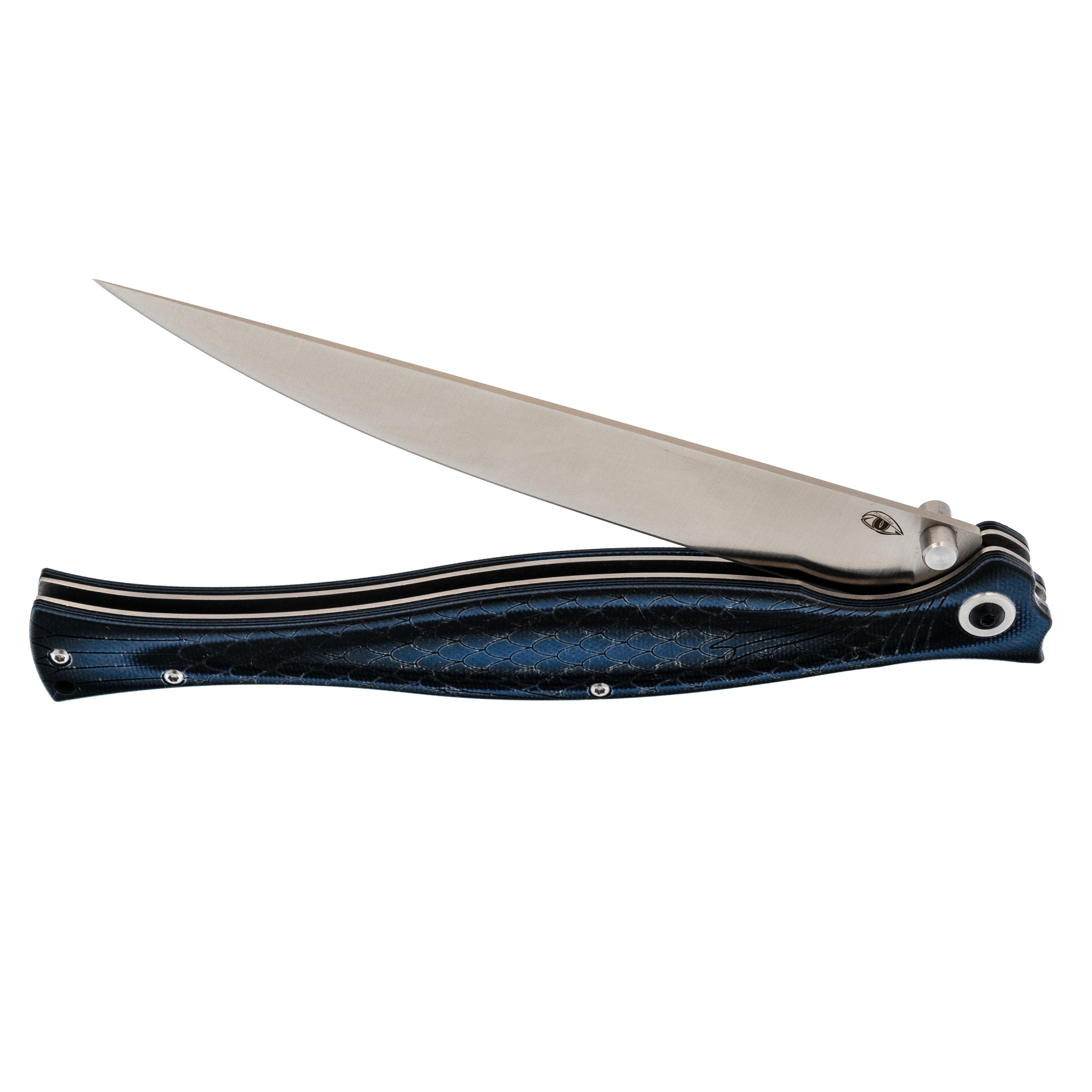 Складной нож филейный Лаврак, сталь AUS-8, синий - фото 6