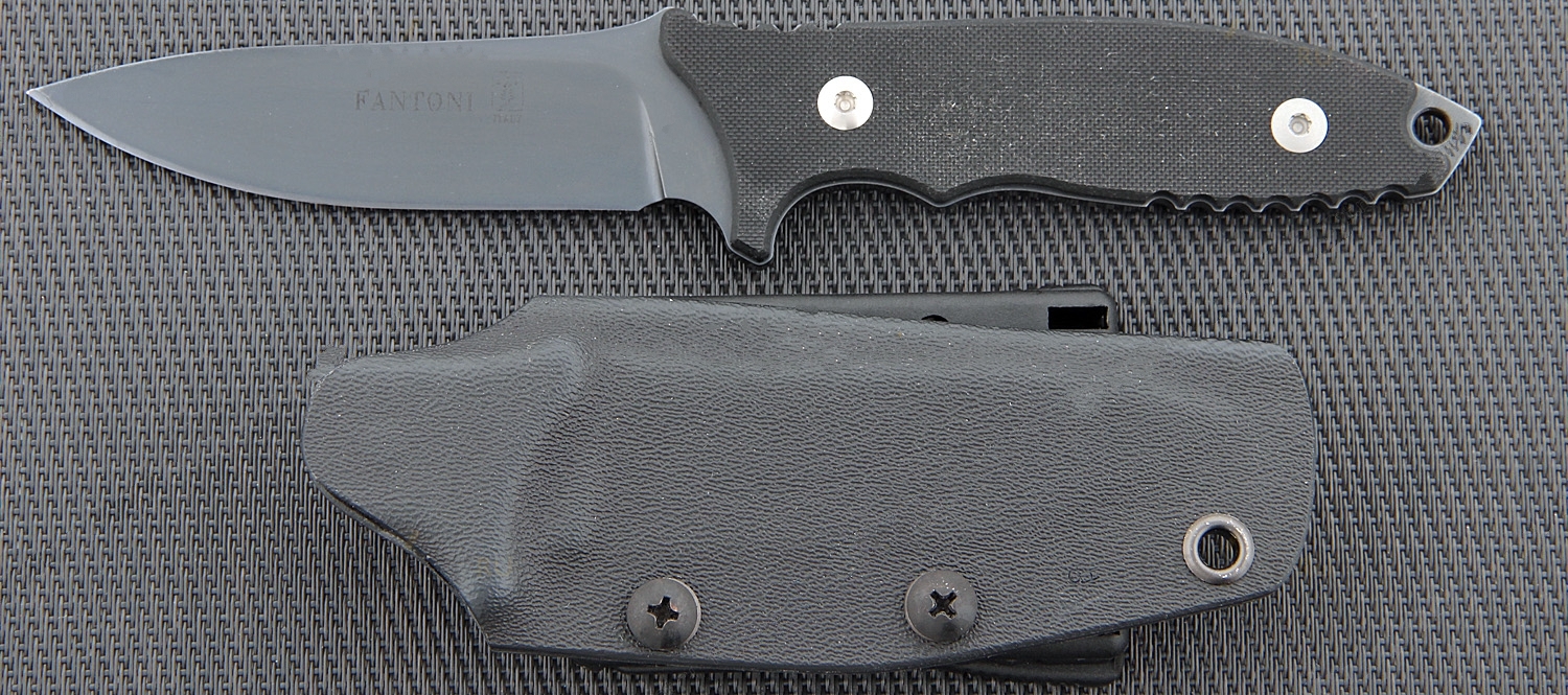 Нож с фиксированным клинком HB Fixed, Black G-10 Handle, PVD - Coated Crucible CPM® S35VN™, William (Bill) Harsey Design (Kydex Sheath) 9.0 см.