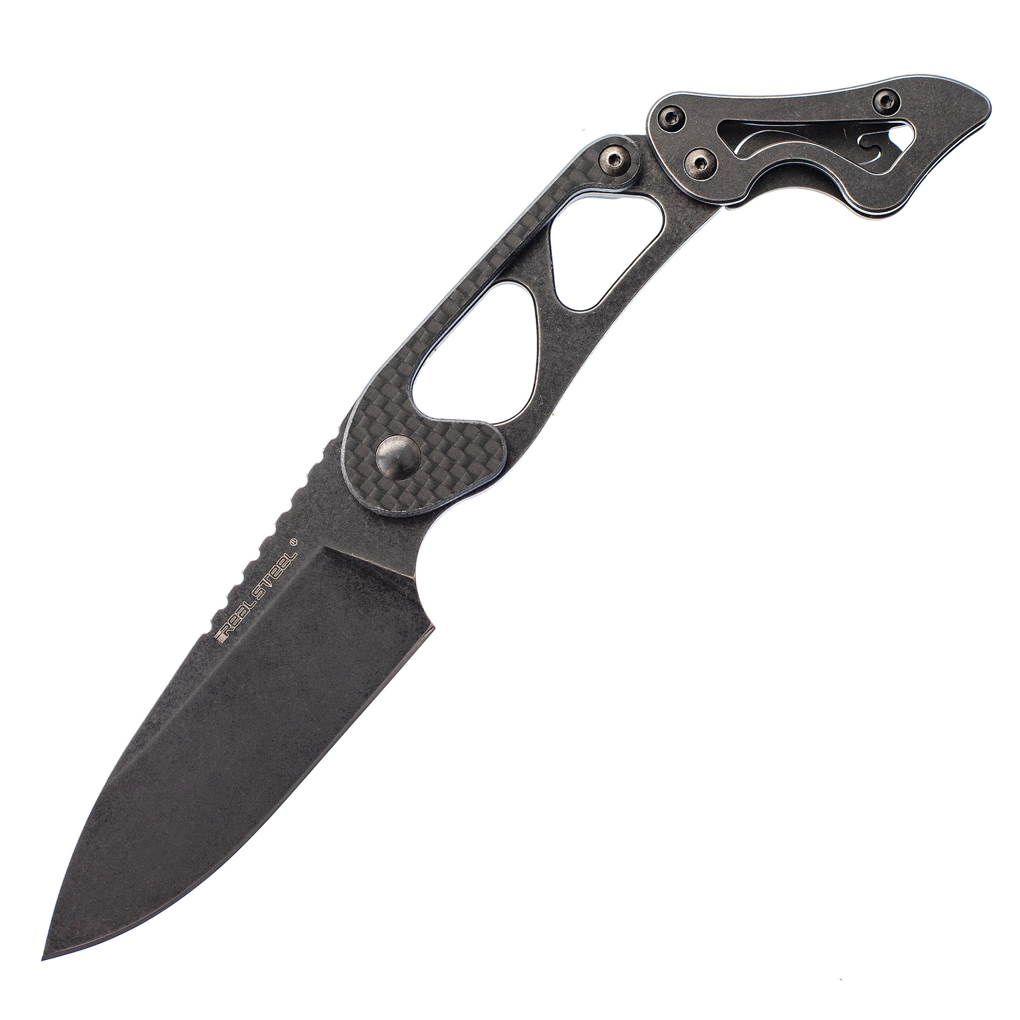 фото Шейный нож cormorant apex blackwash realsteel, сталь 14c28n