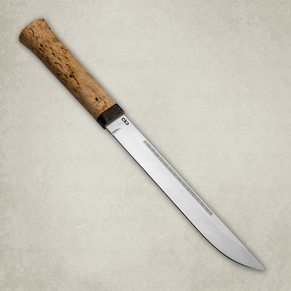 Нож АиР Бурятский средний,сталь 100х13м, рукоять карельская береза