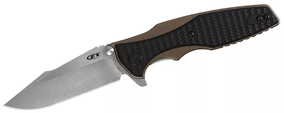 Складной нож ZT 0393BRZ, сталь CPM S35VN, рукоять титан/G-10