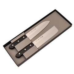Фото Набор из 2-x кухонных ножей Tojiro Western Knife Giftset, сталь VG-10, рукоять стабилизированная древесина