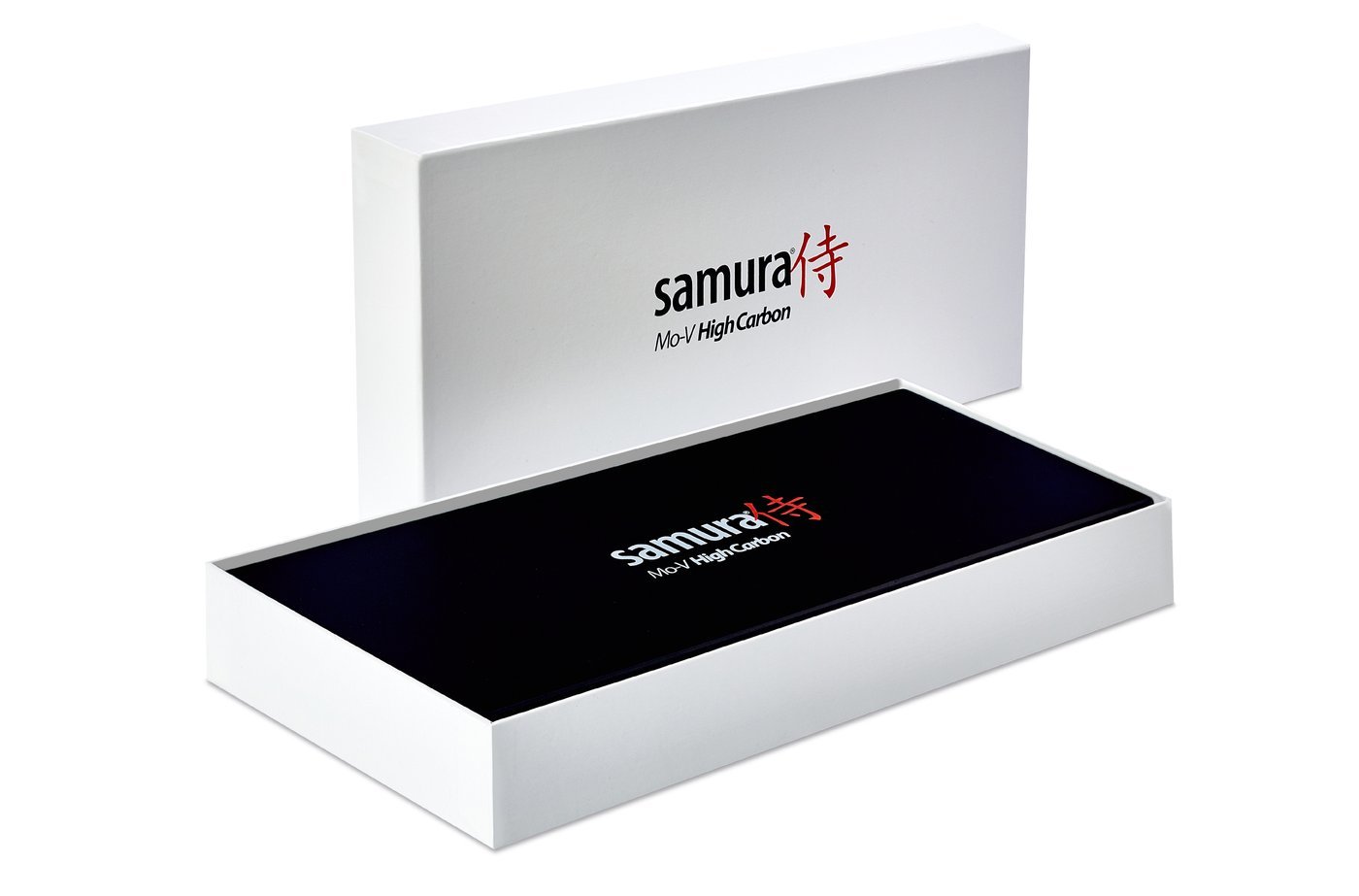 фото Набор из 3 кухонных ножей samura mov в подарочной коробке - "поварская тройка", сталь aus-8, рукоять g10, sm-0220