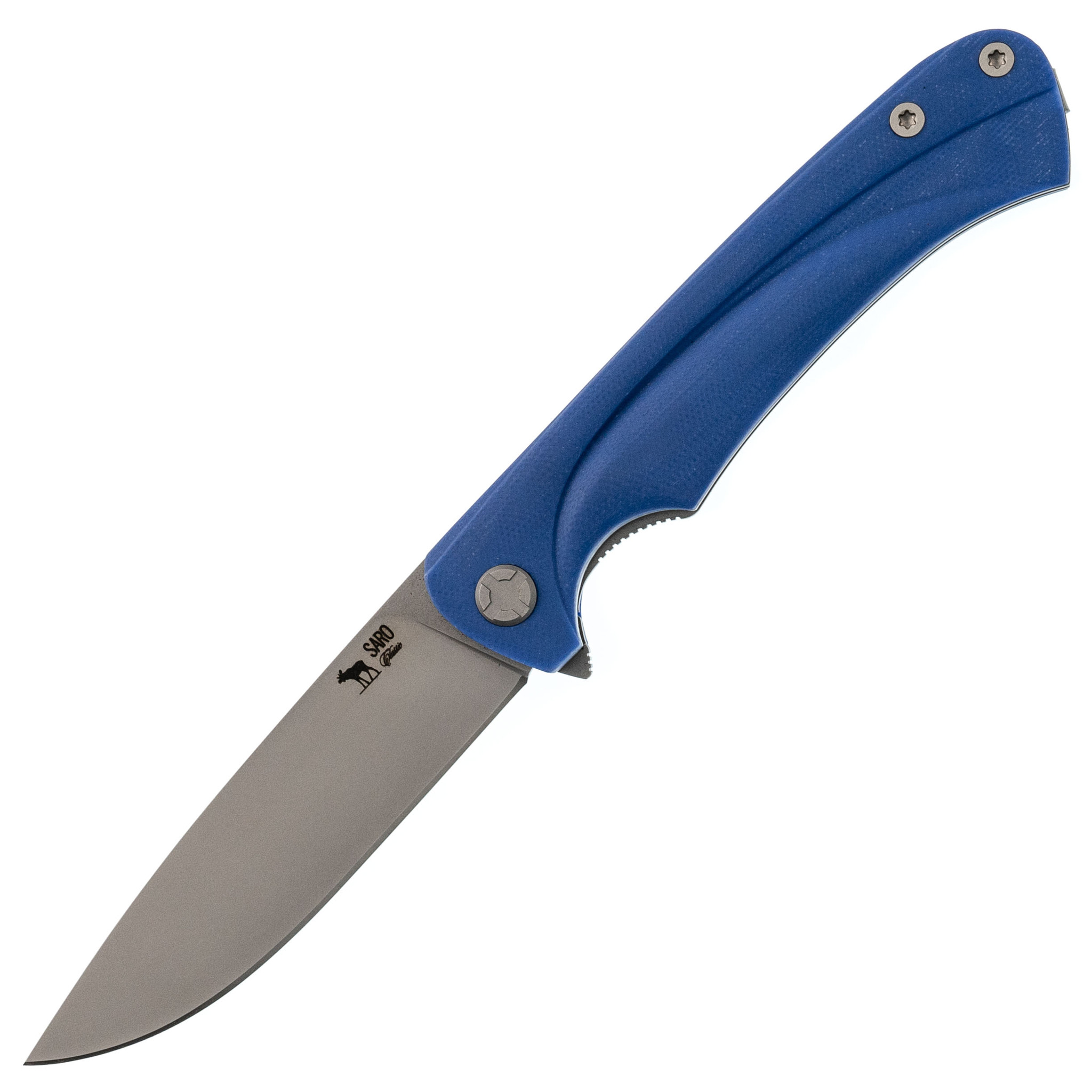 фото Складной нож чиж плюс, сталь k110, g10 синяя саро