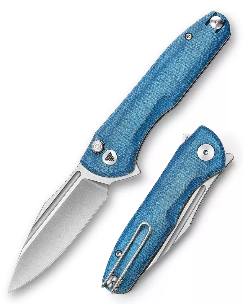 Складной нож Trivisa Antliae-04LMW, сталь 14C28N, рукоять микарта, синий