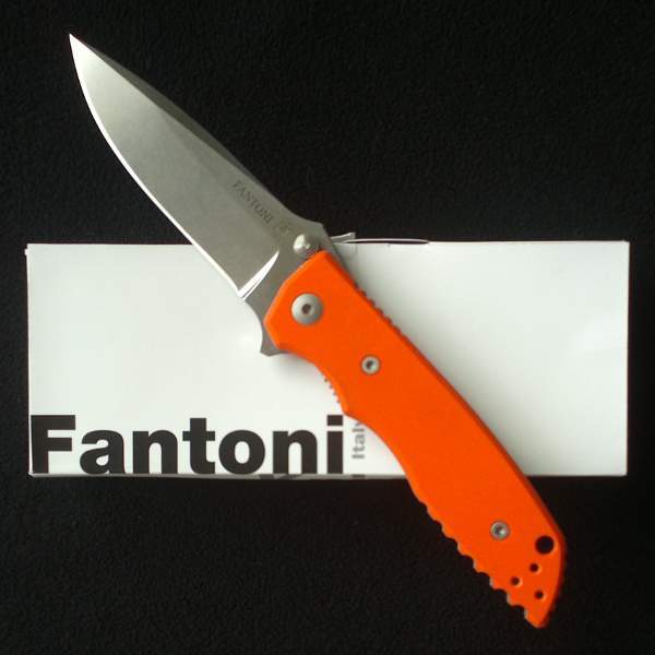 Нож с фиксированным клинком HB Fixed, Orange G-10 Handle, Stonewashed Crucible CPM® S35VN™, William (Bill) Harsey Design (Kydex Sheath) 9.0 см. - фото 2