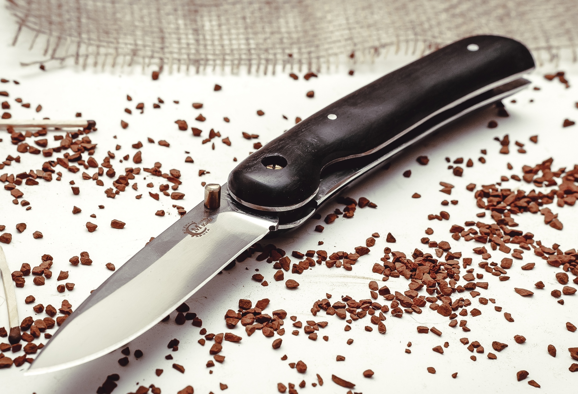 фото Складной нож амур, сталь 95х18, рукоять граб кузница семина