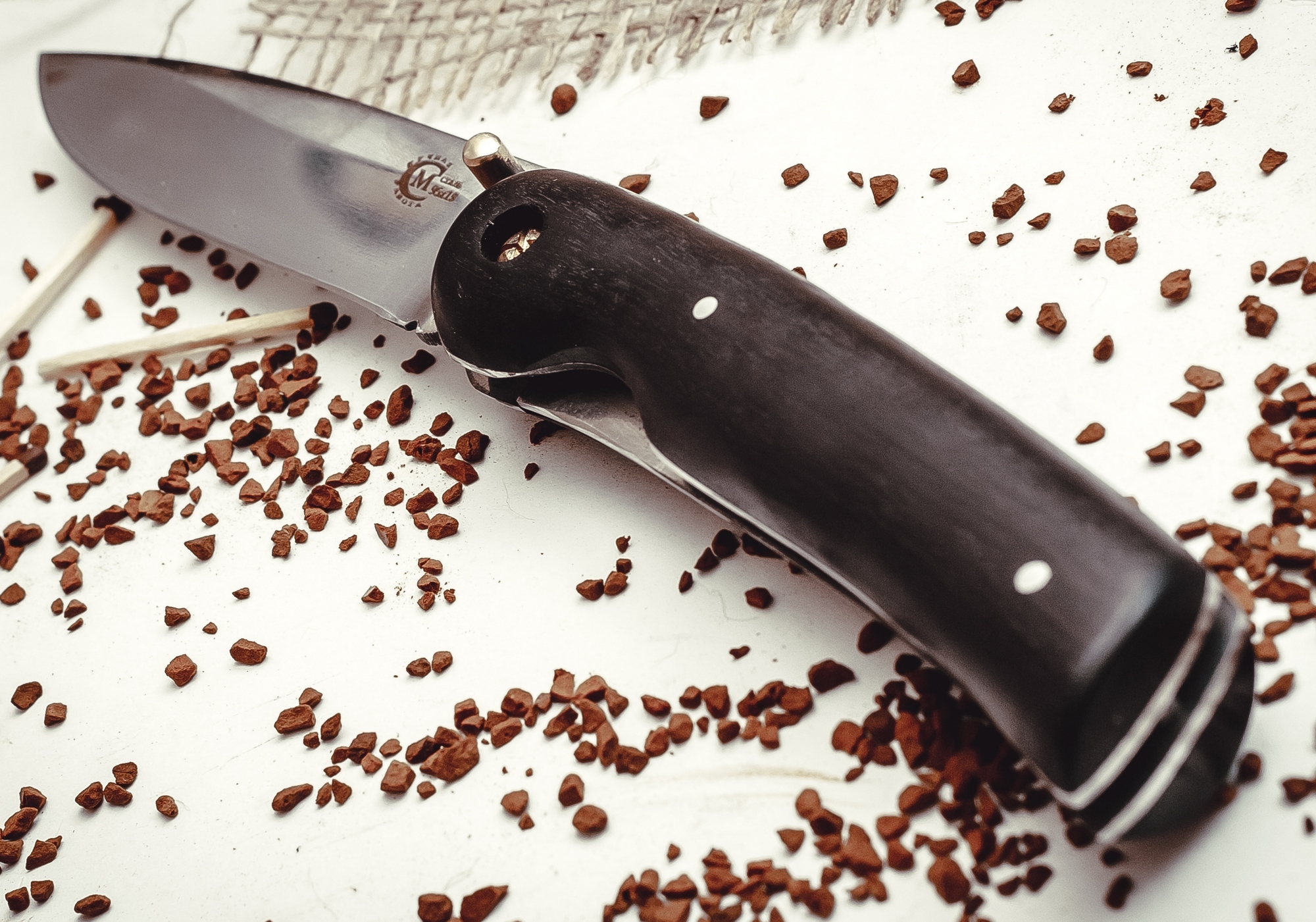 фото Складной нож амур, сталь 95х18, рукоять граб кузница семина