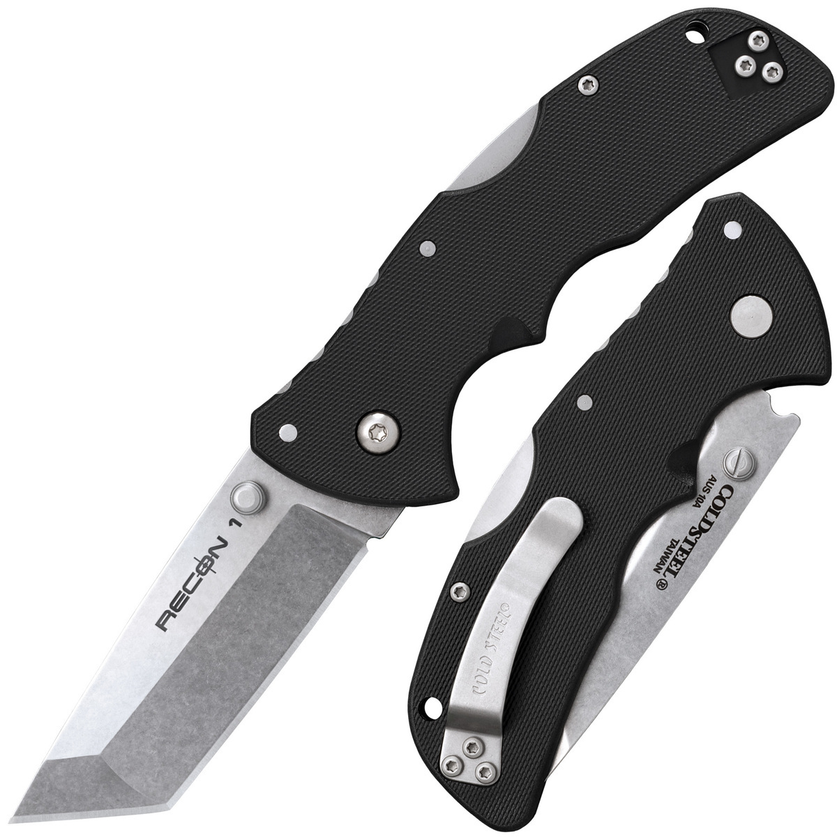 Нож складной Cold Steel Mini Recon 1 Tanto, сталь AUS-10A, рукоять термопластик GRN, black нож складной rike mini p