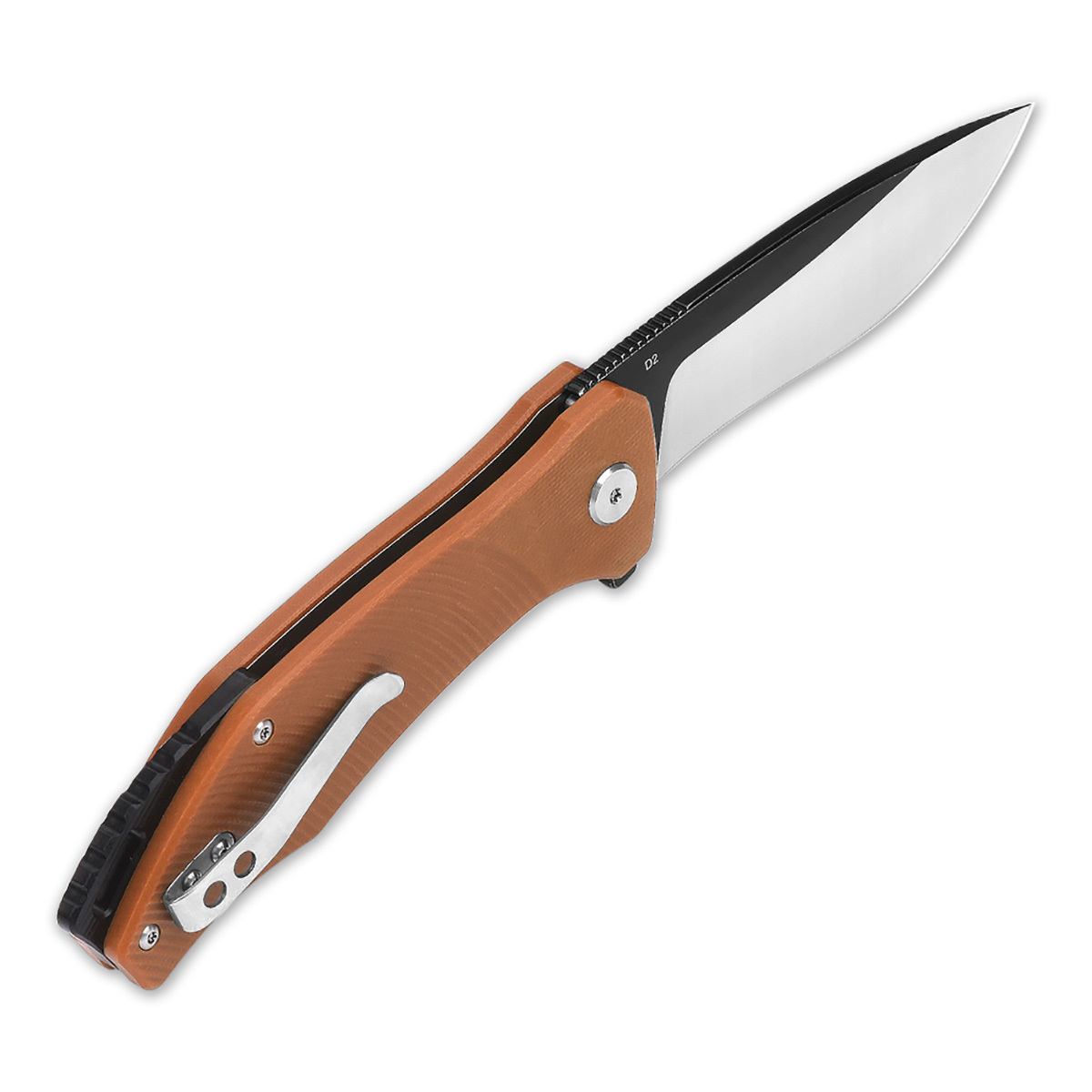 Складной нож QSP Raven, сталь D2, рукоять G10, коричневый - фото 2