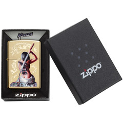 Фото Зажигалка ZIPPO Mazzi® с покрытием High Polish Brass, латунь/сталь, золотистая, 36x12x56 мм
