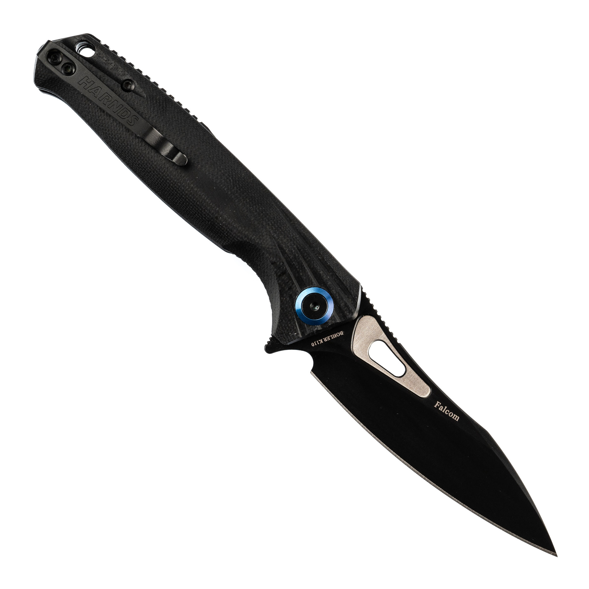 Складной нож HARNDS Falcon black, сталь BOHLER K110 - фото 3